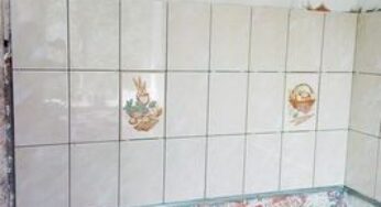 Укладка плитки на фартук кухни без выравнивания стены