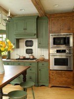 Зеленый цвет в интерьере кухни
