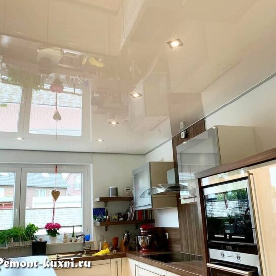 какой натяжной потолок на кухне